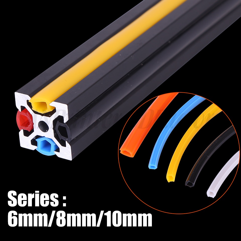 1 meter 20/30/40/50 serie 6mm/8mm /10mm vlakke afdichting voor aluminium profiel zachte sleufafdekking/paneelhouder c-balk machine