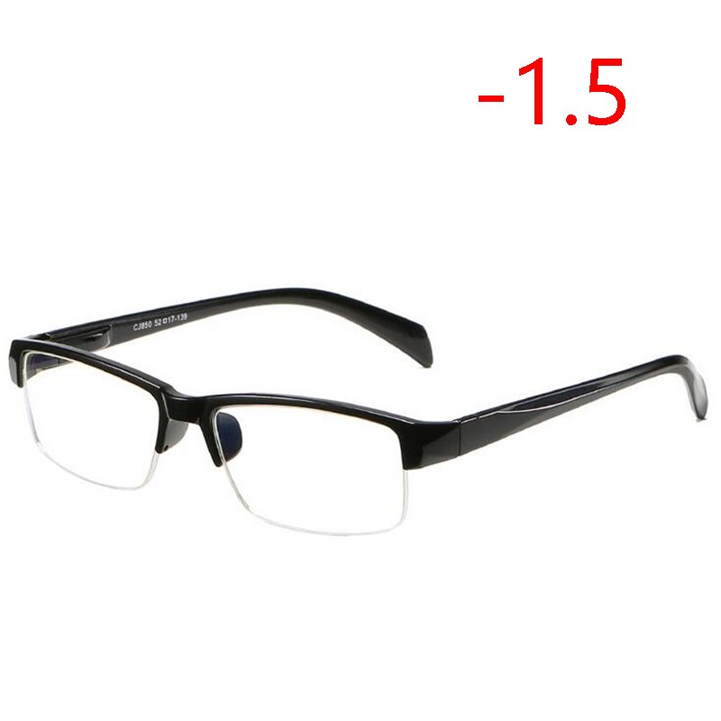 Myopia Glasses Finished Half Frame Clear Mirror Nearsighted Glasses Male -100 -150 -200 -250 -300 -350 -400: Myopia 150