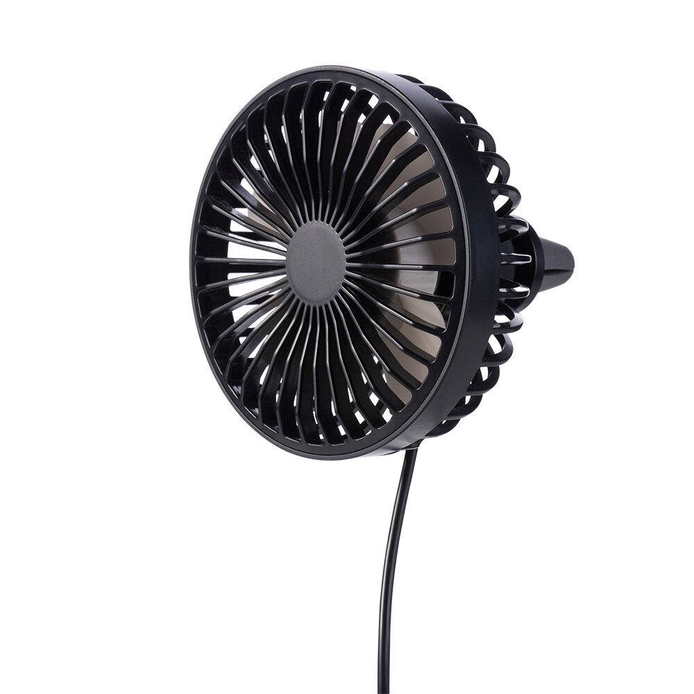Usb autoventilator auto-interieuraccessoires 360 graden ronde autokoelaccessoires zwenkventilator ventilatieplaat zomer  dc 5v: Zwart