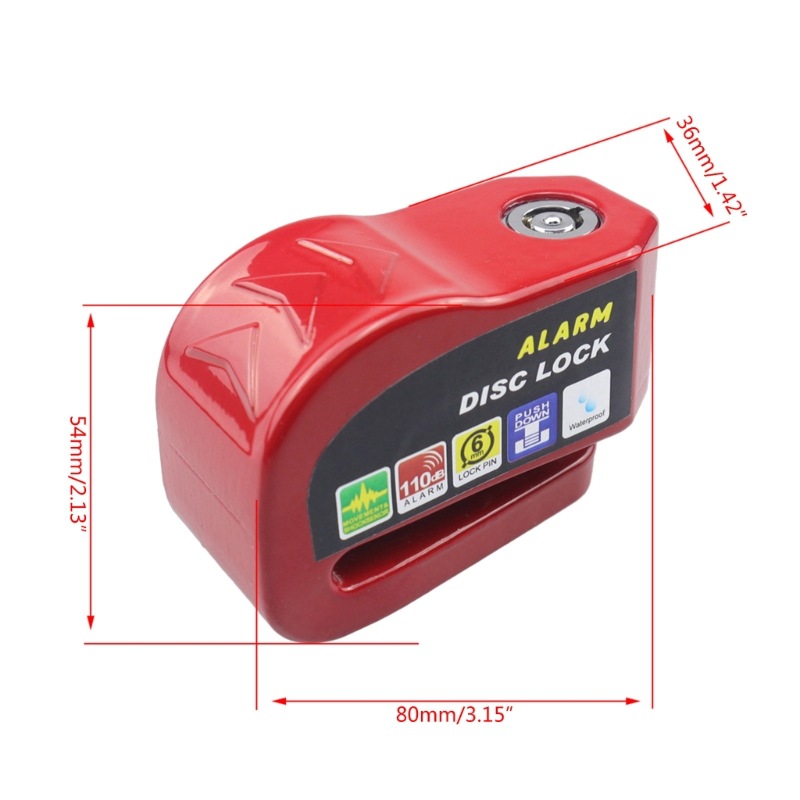 Motorfiets Fietsslot Alarm Veiligheid Bescherming Hangslot Disc Aluminium Anti-Diefstal Herinnering Touw Lock Tas Motorfiets Accesso