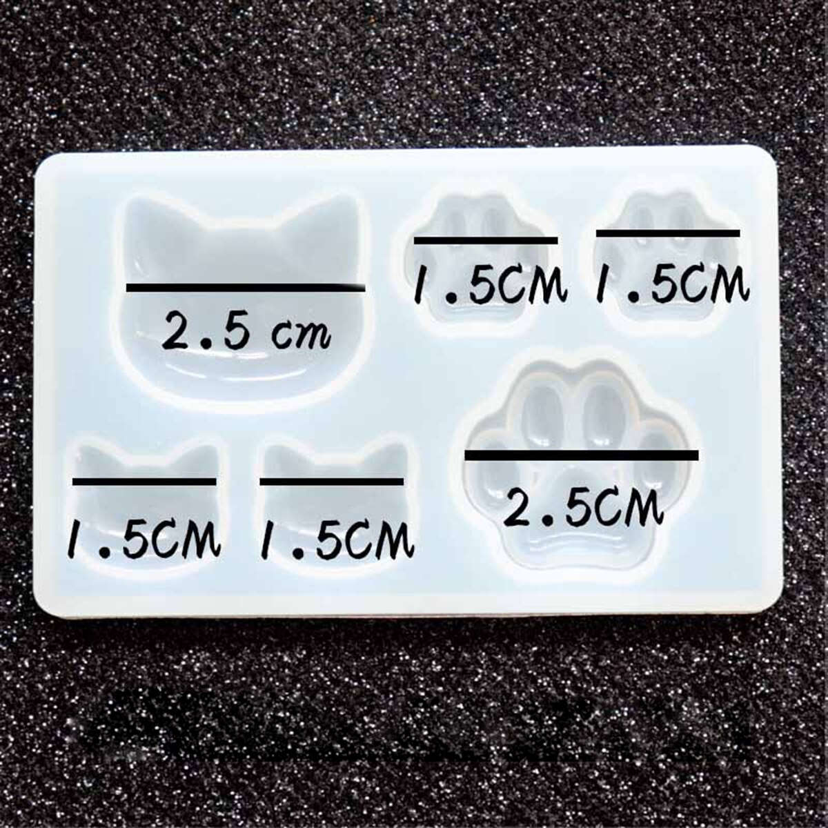 Siliconen Hars Mold Voor Sieraden Maken Cat Paw Claw Kat Hoofd En Kat Poot Patroon Silicone Mold 7.6Cm X 4.8Cm, 1 Stuk