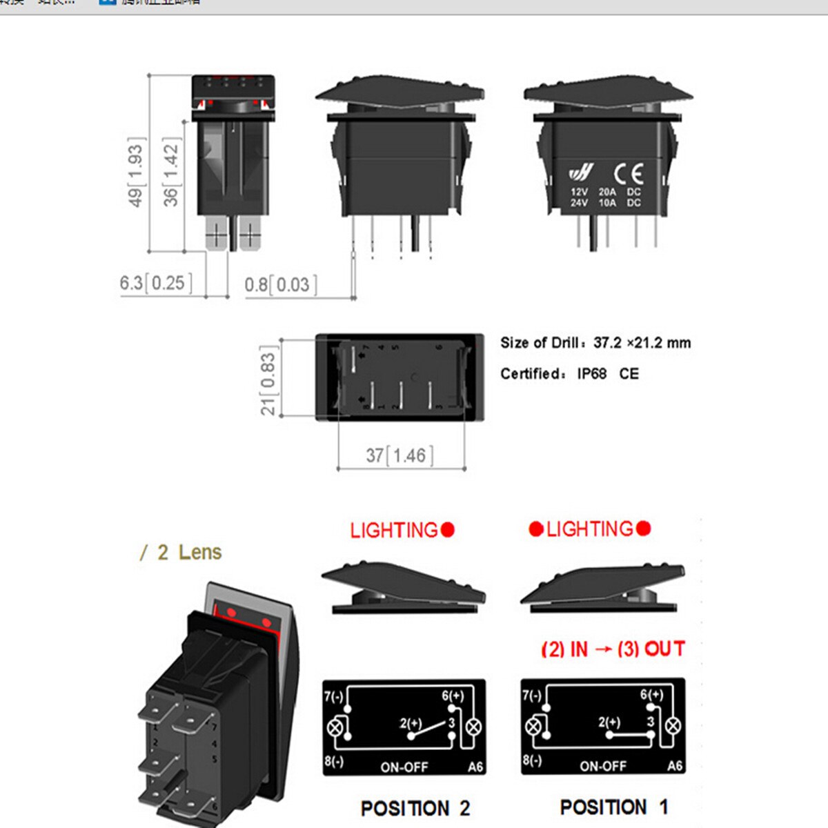 1x12 V 24V AUTO MARINE BOOT RV TOGGLE ROCKER SCHAKELAAR LED-LICHTBALK WERK FOG ACHTER OP -OFF 5 PIN 12 V/20A 24 V/10A