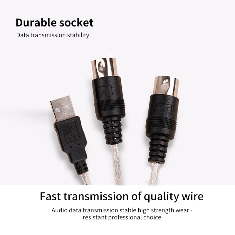 USB Interface To MIDI Converter Music Keyboard Piano USB Connector Music Studio Cord Cable Adapter For Windows Adapter Cord