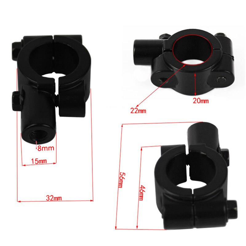 Support de montage de rétroviseur pour moto, 1 pièce, 10mm, 7/8 pouces