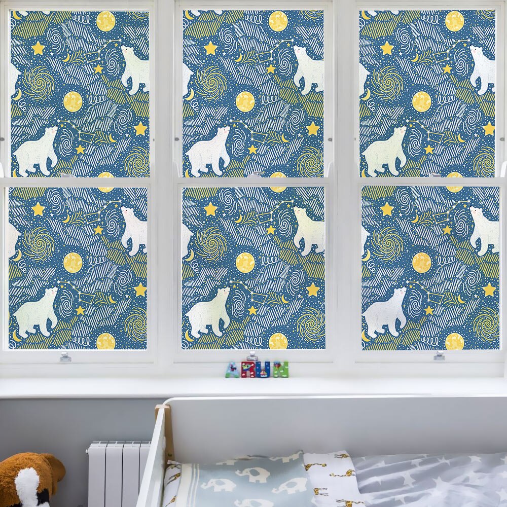 Película de ventana de oso Polar DICOR de 45/90x200CM, pegatina de vidrio clásica de Escandinavia para decoración del hogar BLT2165KJ