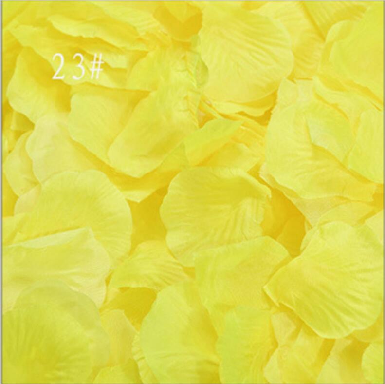 Pétales de Rose en soie, 500 pièces/lot, fournitures de décoration pour fête de mariage, jaune, Rose, violet: 23