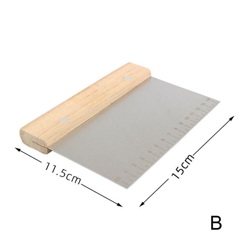 1 ud. Espátula para masa de acero inoxidable cortador de pastelería graduado para pan galletas masa espátula herramientas para hornear utensilios de cocina: B