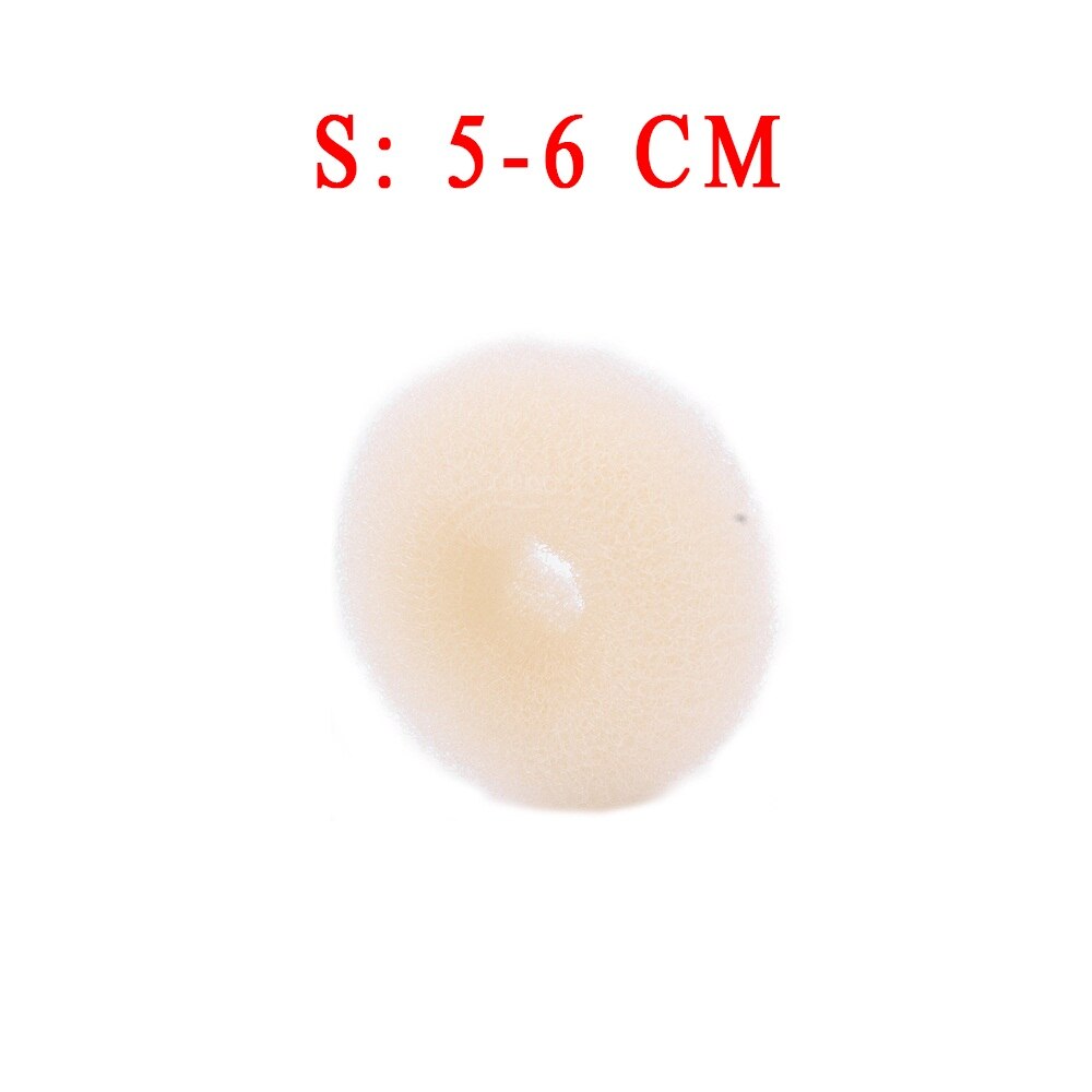 Anillo para el pelo con forma de Donut mágico para mujer y niña, accesorios para el cabello para hacer moños en el pelo, 1 unidad: 6cm	Beige