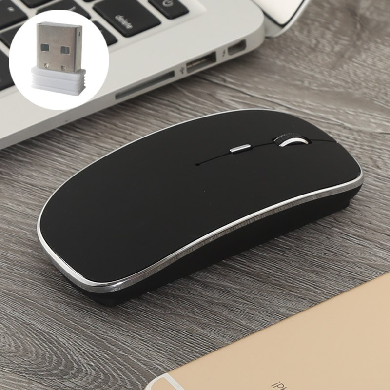 Wireless Mouse for PC Mute Mini Wireless Mouse for Macbook air/Pro USB Receiver Laptop Girls silent mouse draadloze muis: Black