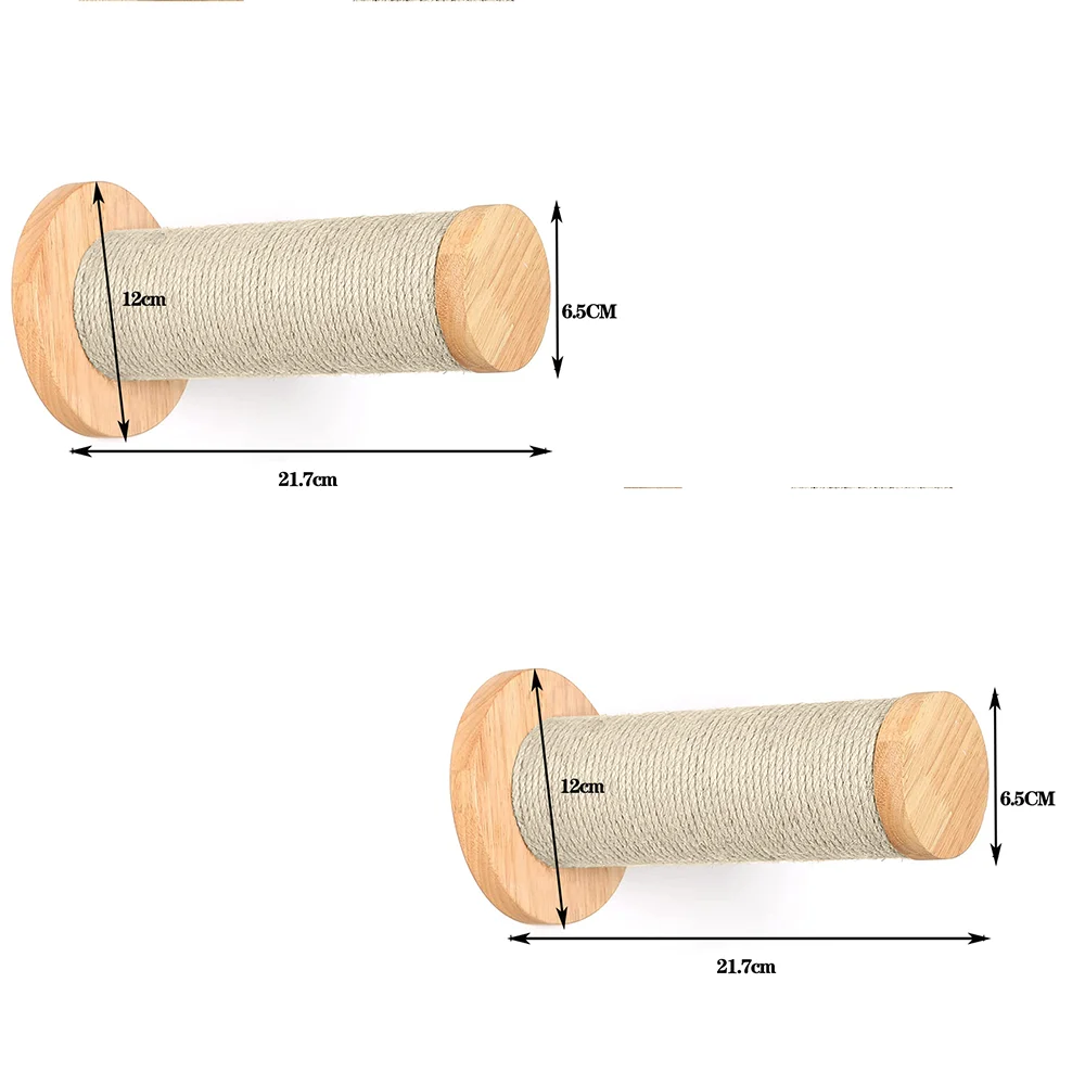 Estantes para gatos montados en la pared, estante de madera para escalar con apariencia de gato, muebles de árbol trepador de pared para gatitos, escalera de cuatro escalones, hamaca interior para gatos: YELLOW