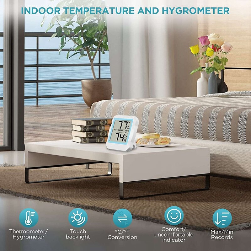 Hygrometer Digitale Thermometer, Geur In Indoor Thermometer Vochtigheid Met Temperatuur Vochtigheid Monitor, Voor Thuis, Kantoor