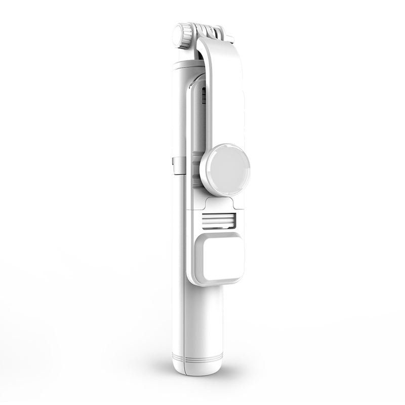 - kabelloser bluetooth-selfie-stick, multifunktionaler handyhalter, mini-stativ, faltbar, mit fülllicht: Weiß