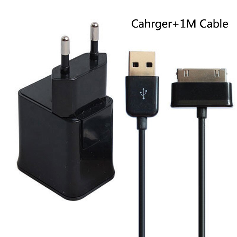 EU Travel 5V2A Charger Adapter for Samsung Galaxy Tab S2 S3 S4 Tablet P1000 P3100 P5100 P7500 N8000 Data sync Charging USB cable: Charger 1M Cable