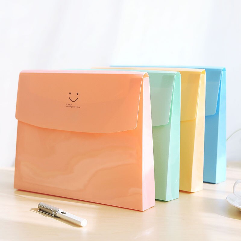 A4 Candy Color Folder File Bag Large Capacity School Folders Folder for A4 Documents Briefcase Bag Stationery Supplies