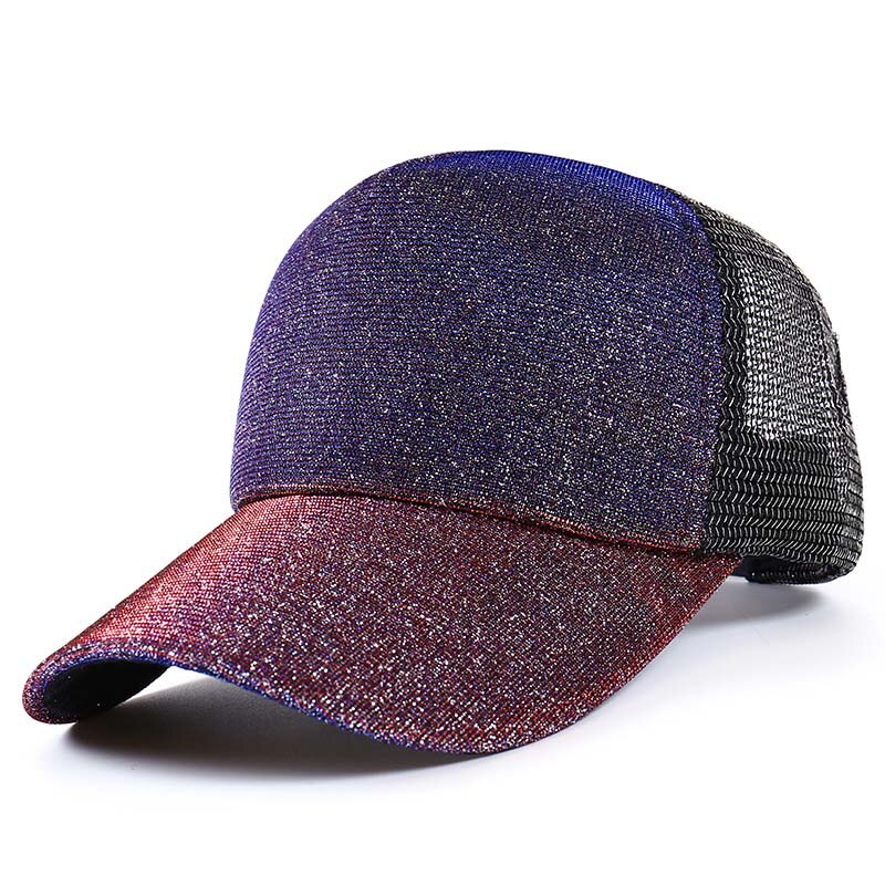 Casual Baseball Cap Unisex Verstelbare Mens Vrouwen Cap Shiny Gradiënt Kleur Hoed Multi Kleur Sport Caps Koppels Mesh Hoed Voor volwassen: 2