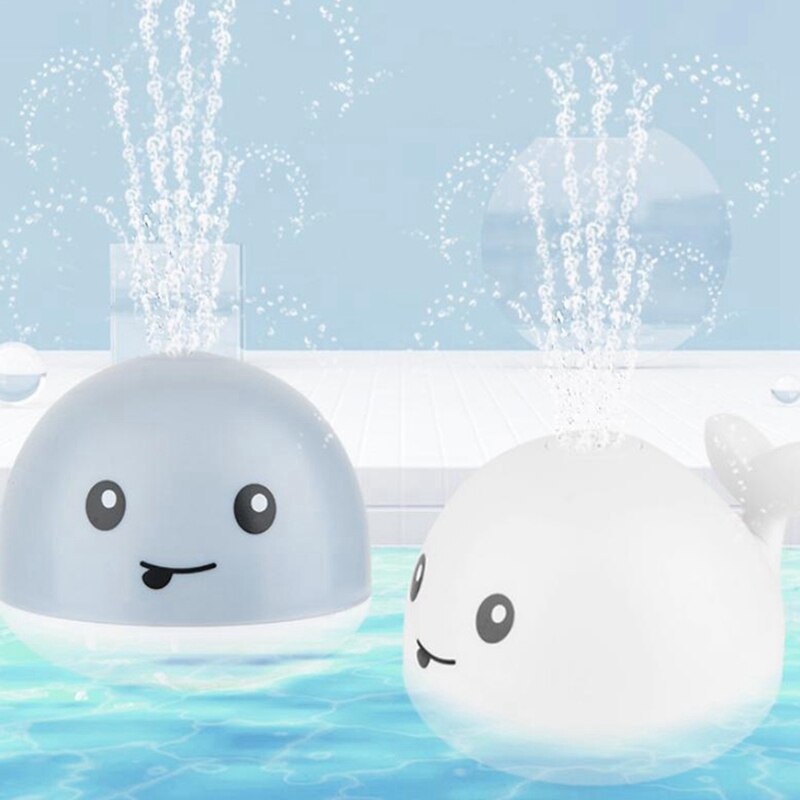 Baby Shower Speelgoed Elektrische Inductie Water Jet Bal Walvis Lichtgevende Bad Speelgoed Waterdicht Plezier Bad Speelgoed
