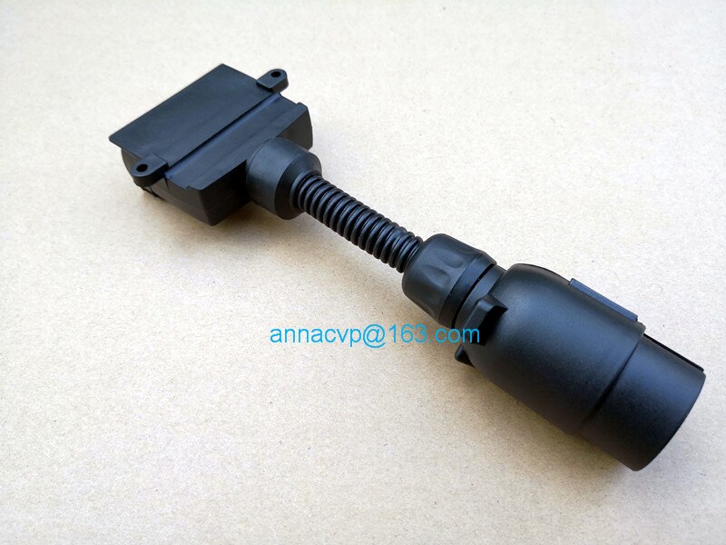 7 pin trailer round plug male to 7 pin flat female socket, trailer adapter plug socket trailer parts, trailer connector