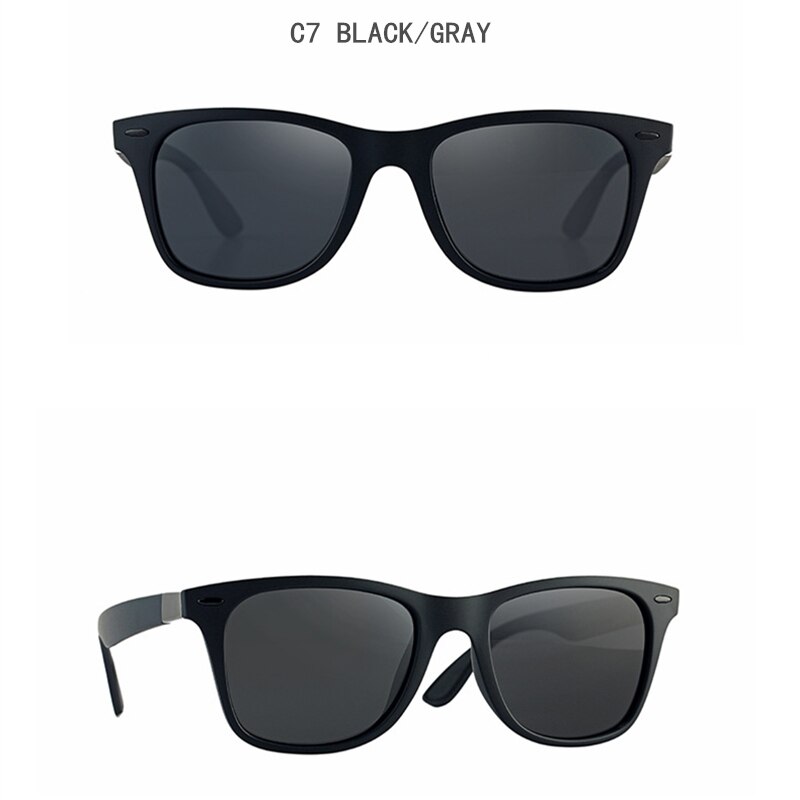 Mode Vierkante Dames Polariserende Zonnebril UV400 Heren Bril Classic Retro Brand Rijden Zonnebril: C6