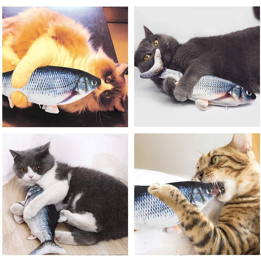 Floppy fish kattleksak rörlig fiskleksak för katter interaktiv floppande katt kicker fisk leksak dans vicka fisk kattmynta leksaker