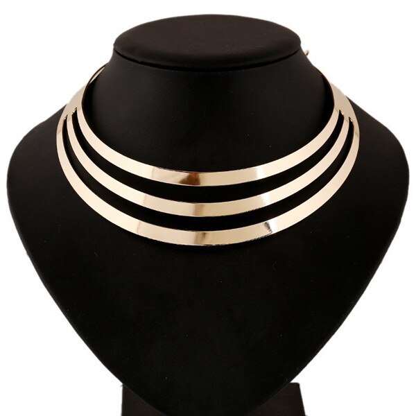 Multilayer Verklaring Kraag Ketting Gold Sliver Ketting Luxe Choker Kraag Ketting Voor Party: gold plated