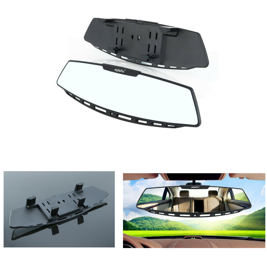 Car Interior Rear View Mirror Wide-angle Convex Big Vision Curved Anti-Glare Rearview Mirror ABS