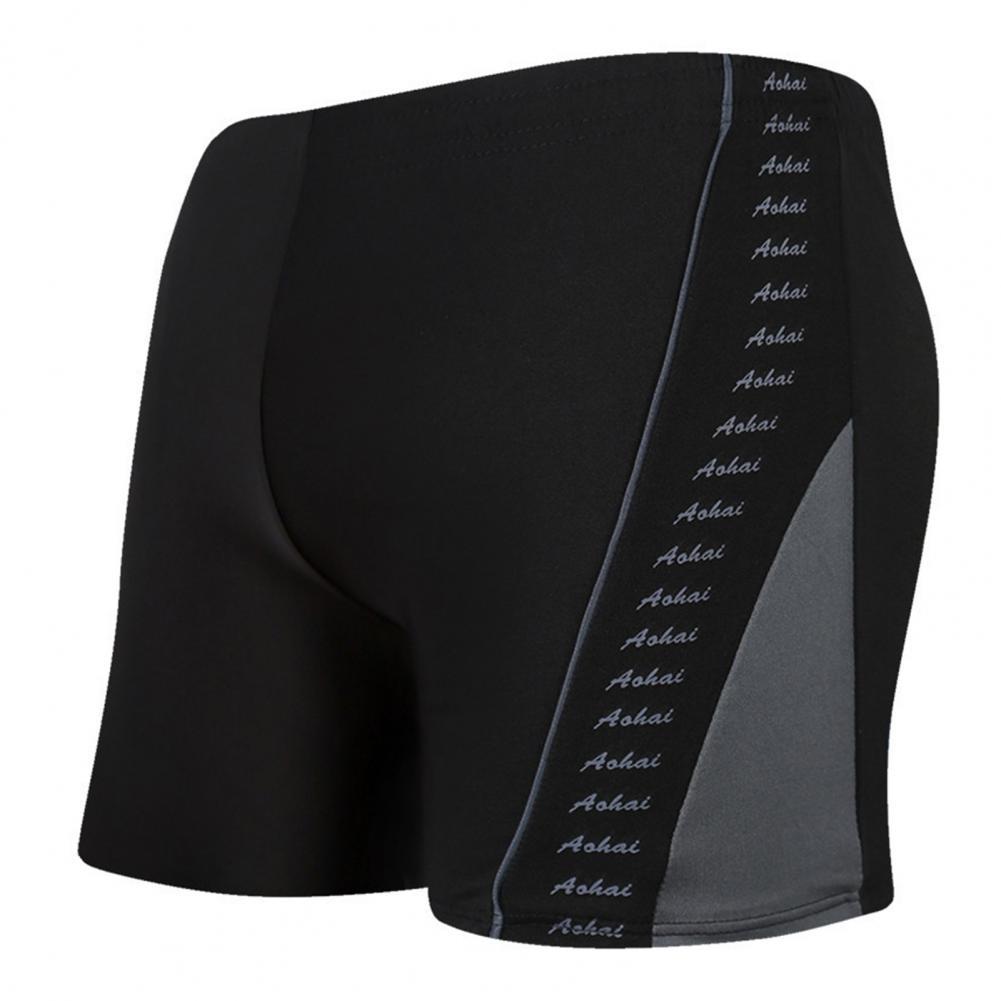 Lightweight Contrast Color Wear-resistant Summer Men Swimwear for Spa:  Black 2XL