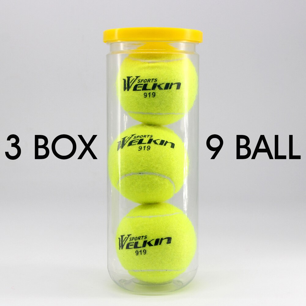 Wilkin 919 tennisbolde konkurrence træning tennisbolde høj elastisk modstand sports tennisbold 3 stk i æske: 9 stk kugler