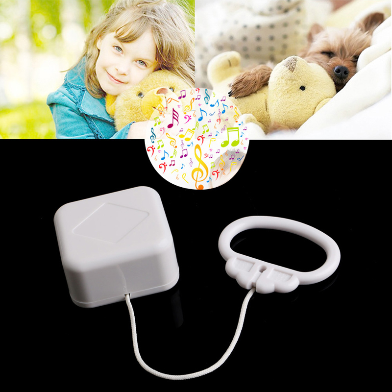 Pull String Cord Music Box White Baby Bed Bell Kids Toy Random Songs