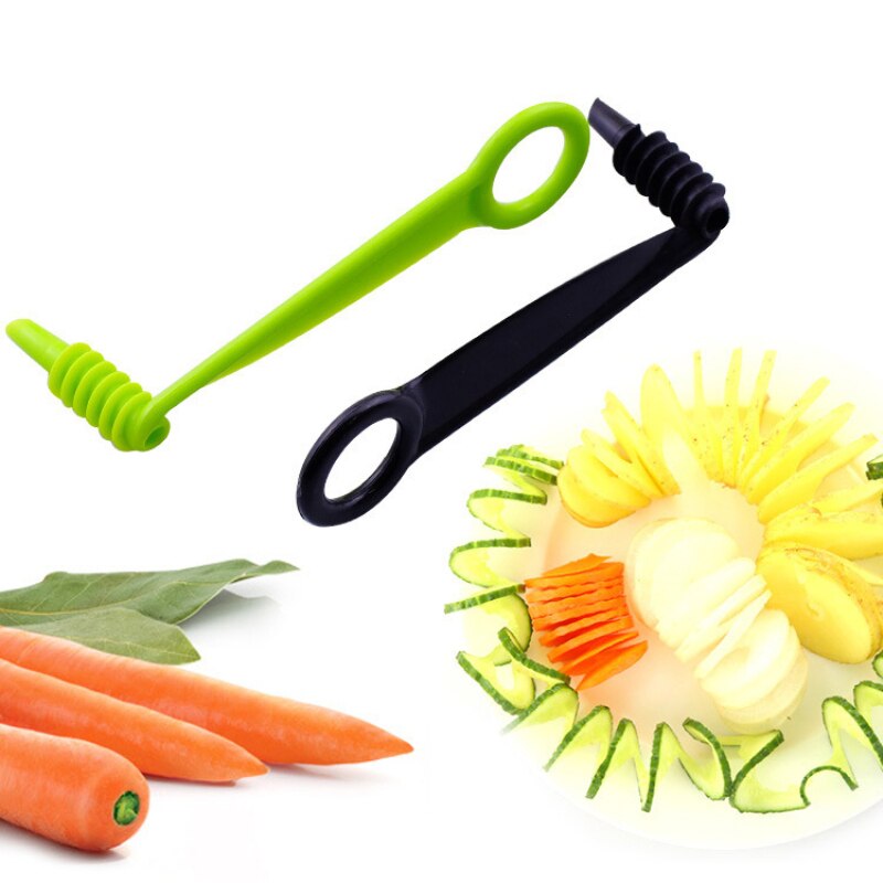 Couteau à spirale multifonction en plastique pour légumes, fruits, trancheur facile, outils de cuisine, pommes de terre, carottes, concombre, 1 pièces