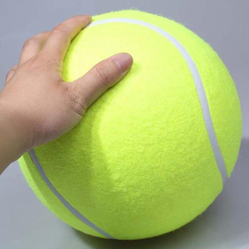 24cm diameter hund tennisbold kæmpe til kæledyr tygge legetøj stor oppustelig udendørs tennisbold signatur mega jumbo kæledyr legetøj togbold