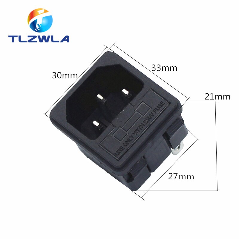 1pcs 10A 250V AC 3 Pin IEC320 C14 Male Inlet Connector Plug Power Socket 10A Fuse Holder Iron Copper Square TUC Adapter Outlet: Default Title