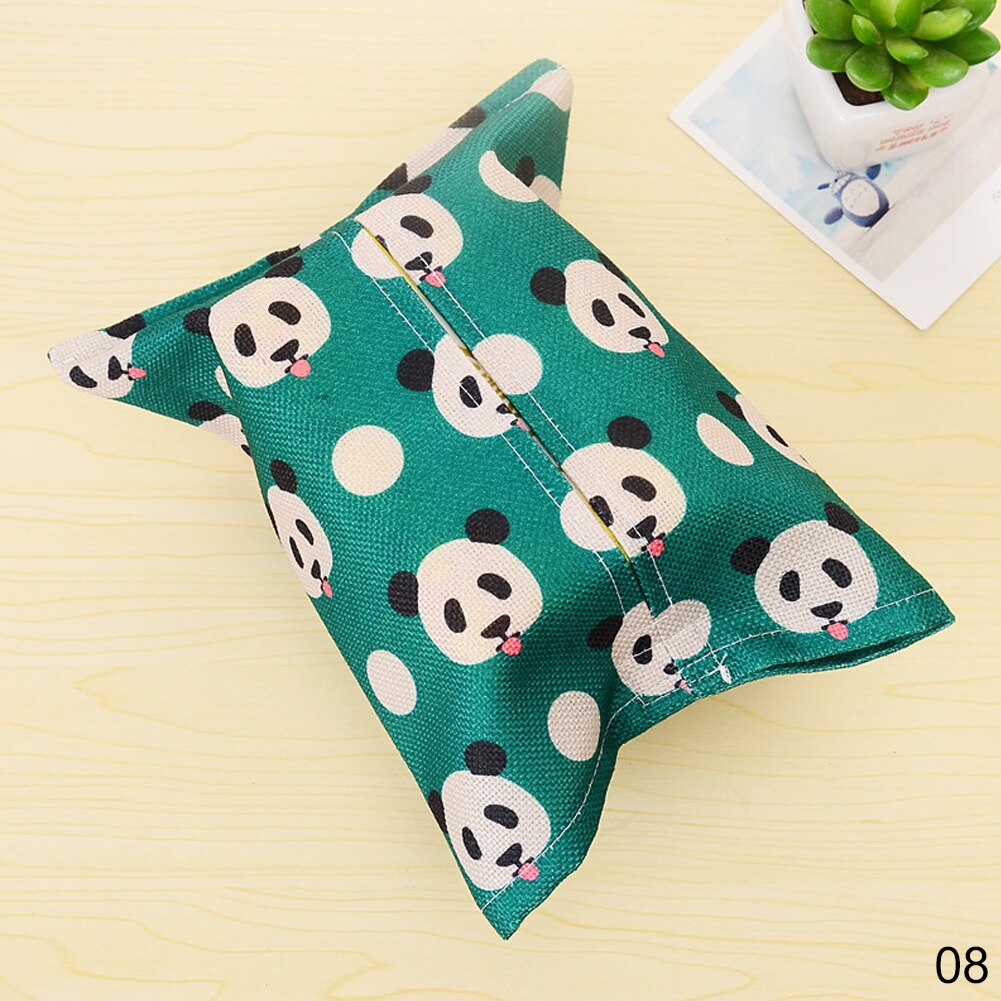 Tissue Bag Cotton And Linen Tissue Box Cover Handkerchief Napkin Holder Cover Cute Animal Printing Baby Wet Wipes Box Wipe Cases: B-08