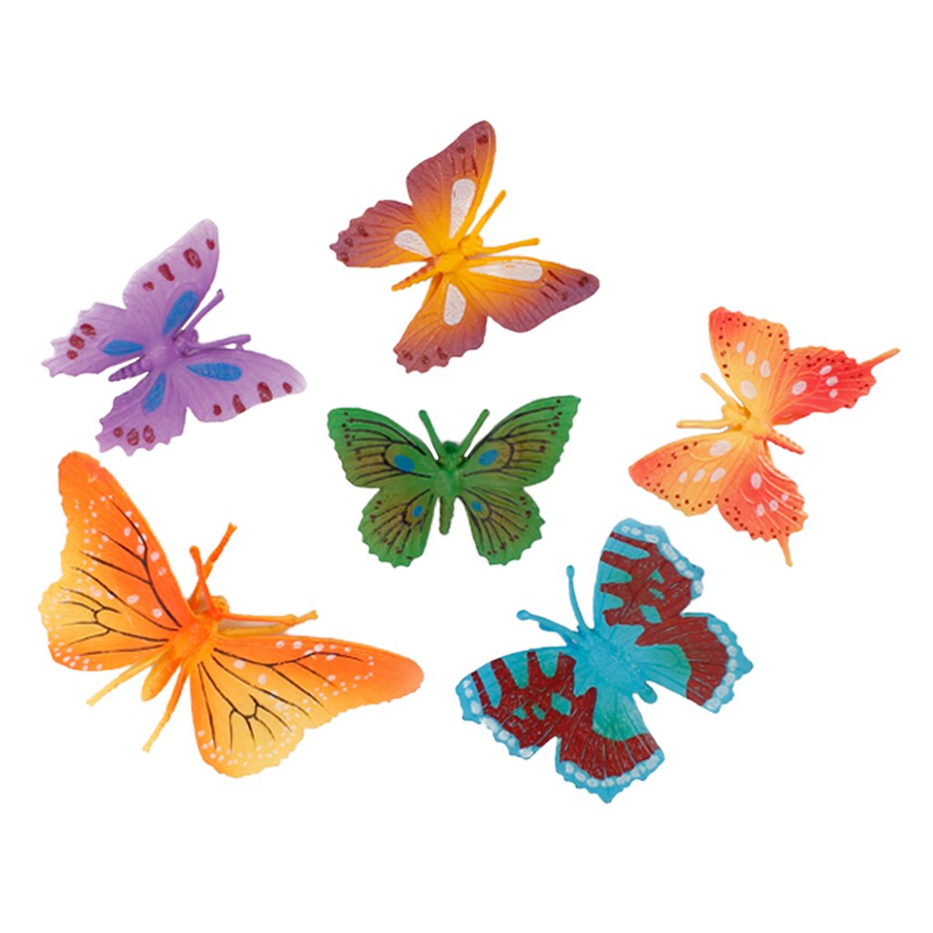 6pcs di Simulazione Insetti Animali Modello Per Bambini Early Learning Giocattoli Educativi Farfalla Insegnamento Giocattolo Complementi Arredo Casa: light color