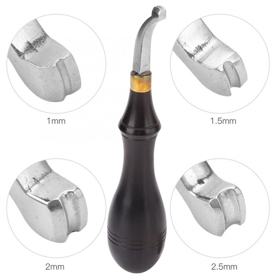 1Pc Stainless Steel Leather Craft Edge Creaser Press Handle Tool Leather Edge Creaser Edge Creaser Shallow Groove Craft Edge