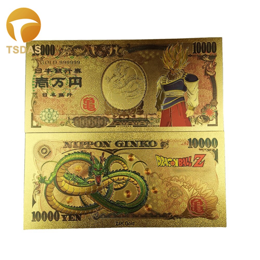 A coleção colorida da cédula do ouro caçoa presentes japão dos desenhos animados a cédula japonesa 1000000 24k chapeou ouro dinheiro falso: 12