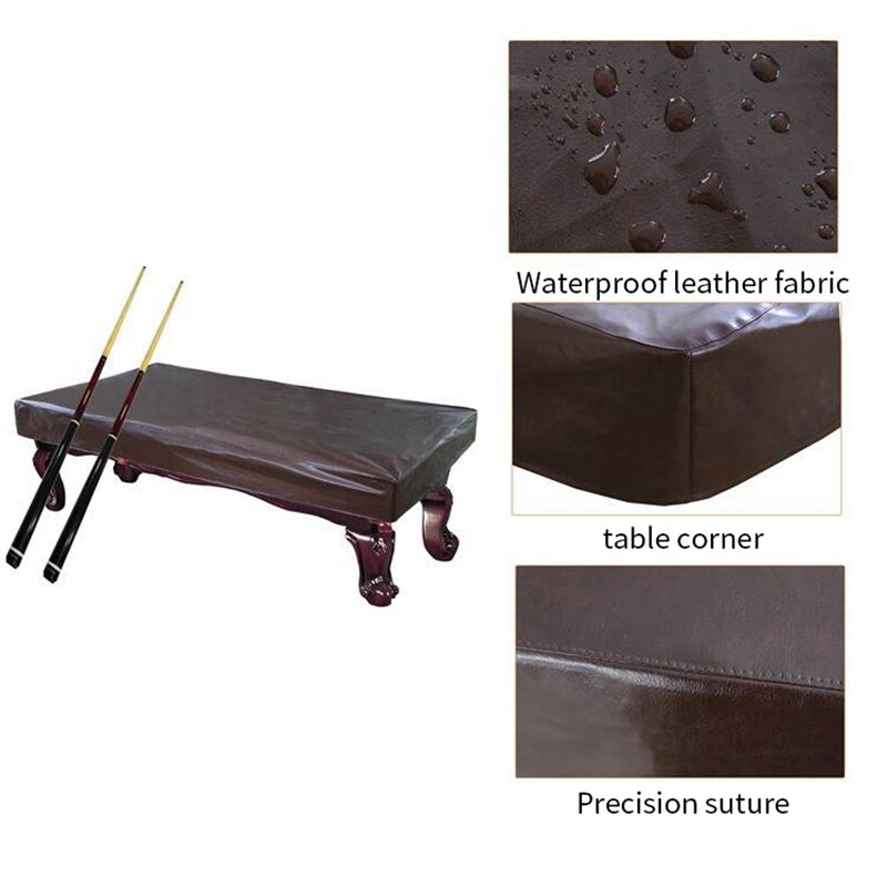 7Ft PU Leather Pool Table Pool Table Dust Cover Pool Table Cover Rain-Proof Uv-Proof Cover American Cover Cloth Cover