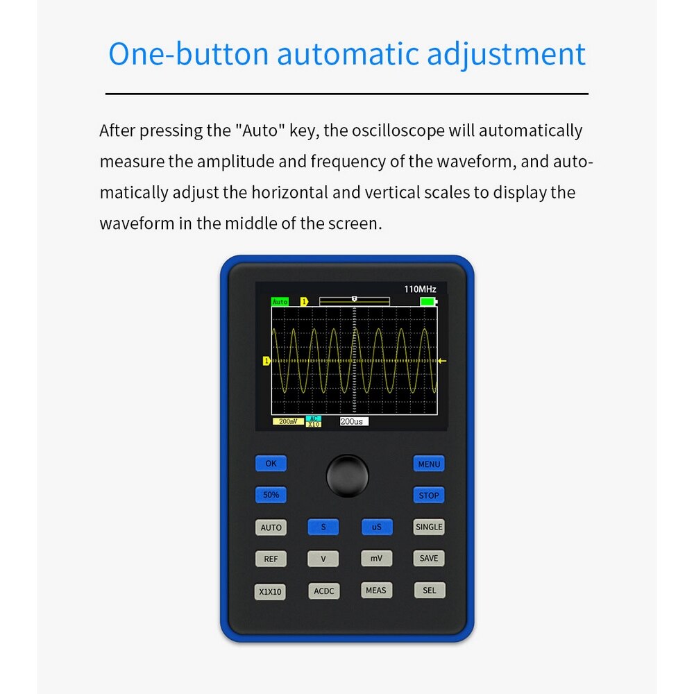 DSO FNIRSI PRO Digital Oscilloscope Handheld Portable 5M Bandwidth 20 MSps Oscilloscopes Sampling Rate with Crocodile Clip Probe