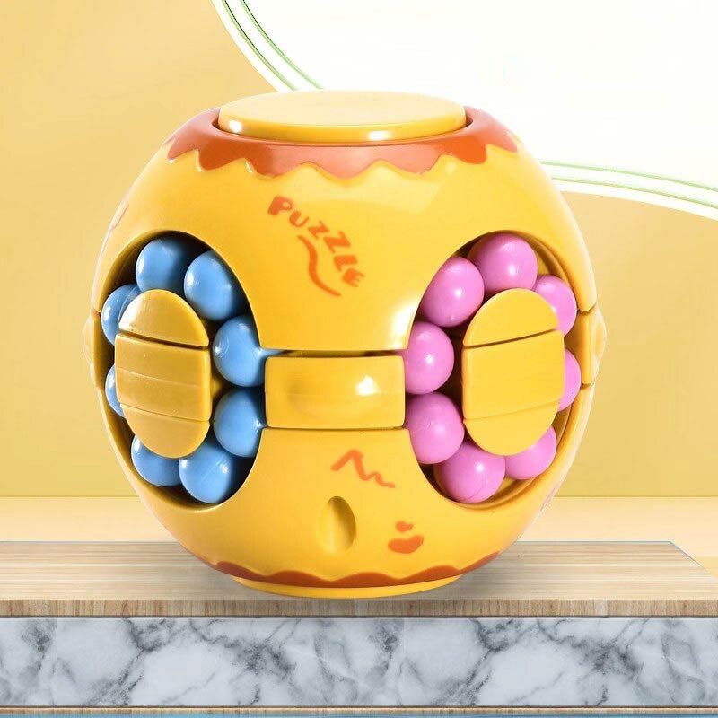 Puzzel Anti-Stress Speelgoed Magic Bean Roterende Kubus Stress Decompressie Speelgoed Volwassen Kinderen Intelligente Ontwikkeling Speelgoed: cyan