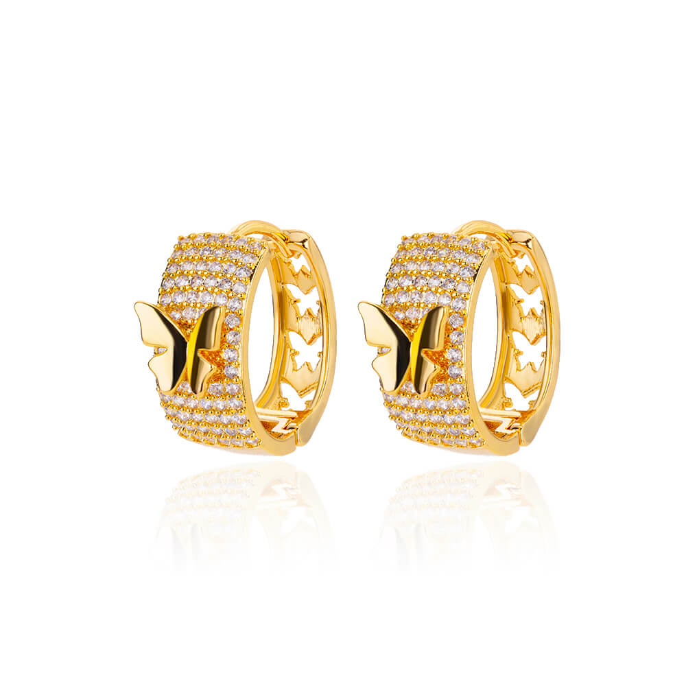 Glanzende vierkante oorringen met zirkonia voor dames, goudkleurige roestvrijstalen oorbellen, luxe kerstsieraden, trouwoorbellen.: Roségouden kleur