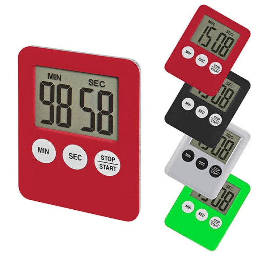 Super Dunne LCD Digitale Scherm Kookwekker Vierkante Koken Tellen Countdown Alarm Magneet Klok Keuken Accessoires