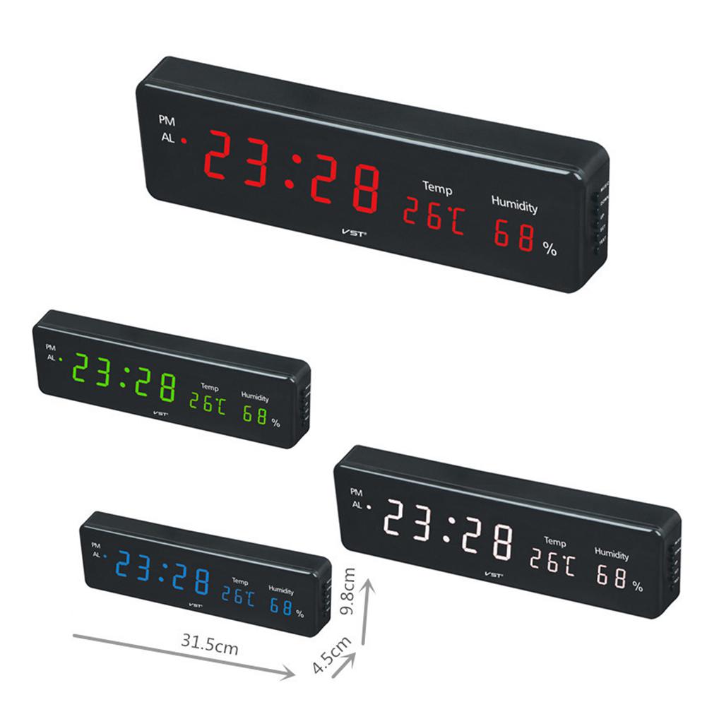 Elektronisk led digital kalenderväckarklocka med temperatur för skrivbord eller väggfäste för vardagsrummets arbetshylla