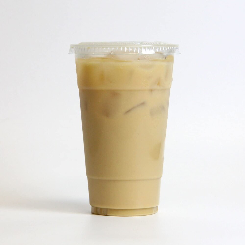100 pakker 700ml 24oz klare plastik kopper med låg til iskold drikke kaffe te smoothie, ekstra stor størrelse