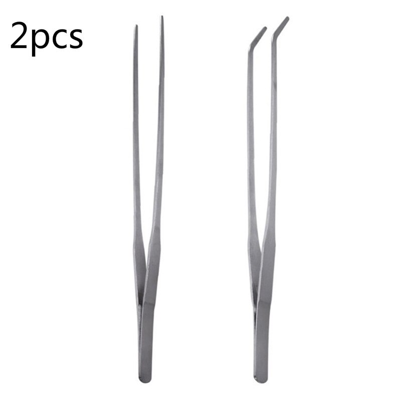 Roestvrijstalen Pincet Rechte Elleboog Aquarium Pincet Tang Aquarium Aquatic Plant Clip Aquarium Onderhoud Schoonmaak Tool: 03