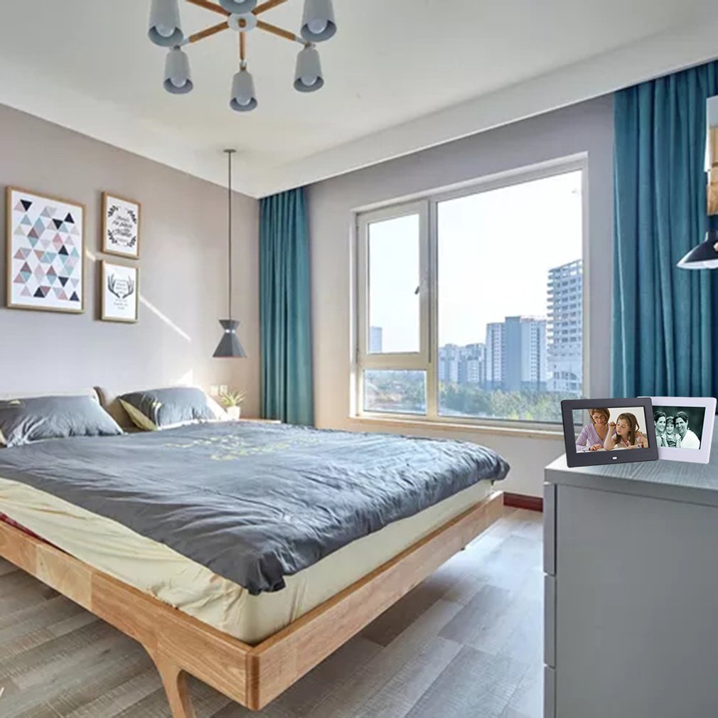 Cadre photo numérique lecteur publicitaire Support vidéo musique image lecture 7 pouces 16:9 or photo aspect ratio