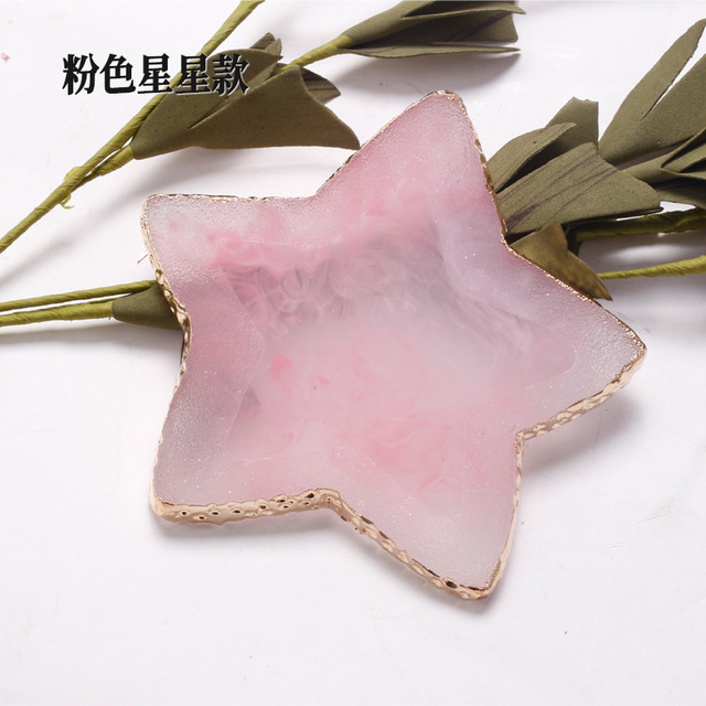 1pcs Paint Palette Resin Agate Stone Nail Art Color Gel Polish Pallet Nail Display Board Showing Shelf Manicure Tool: Chocolate