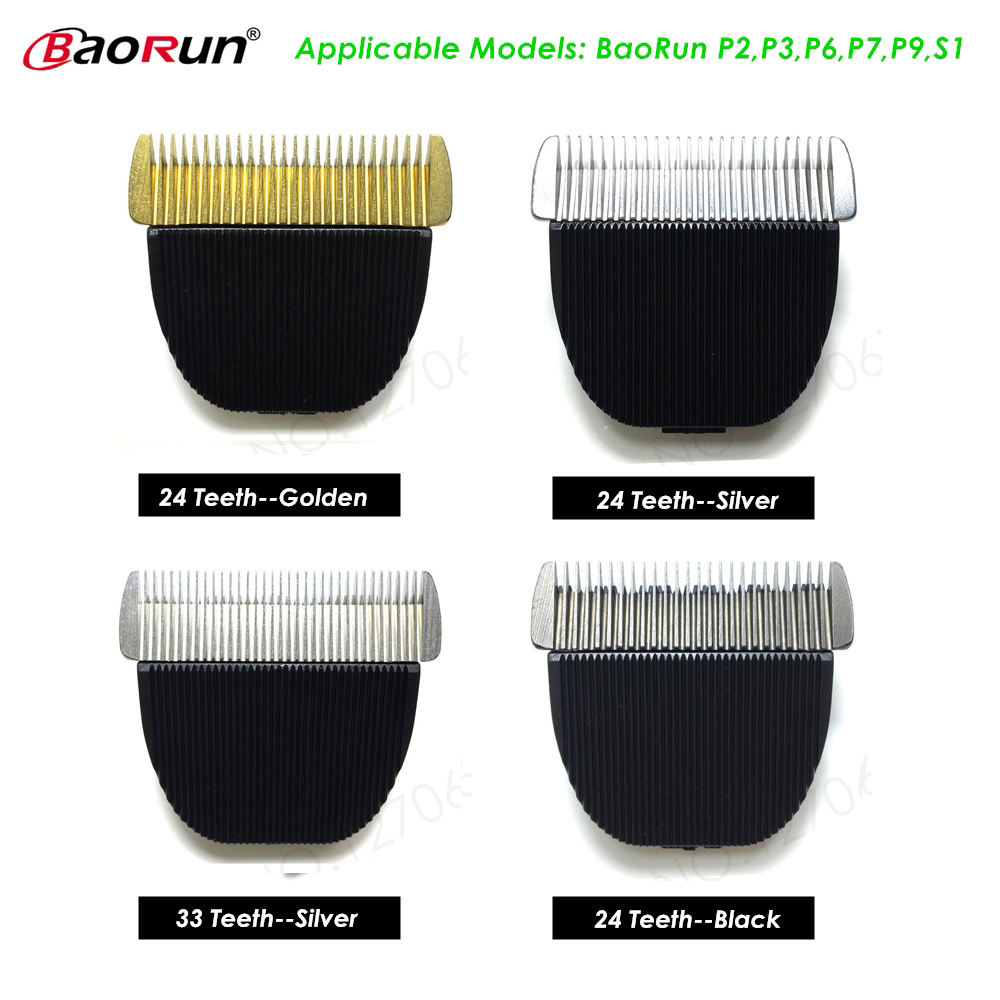 BaoRun-cuchillas de repuesto originales para cortadora de pelo de perro, cuchillas de corte de cerámica para P2, P3, P6, P7, P9, S1, 24, 33 dientes opcionales