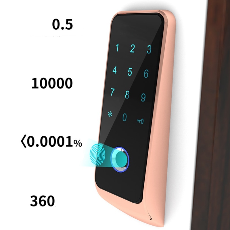RFID Electronic Lock Fingerprint Password Wooden Door Keyless Smart