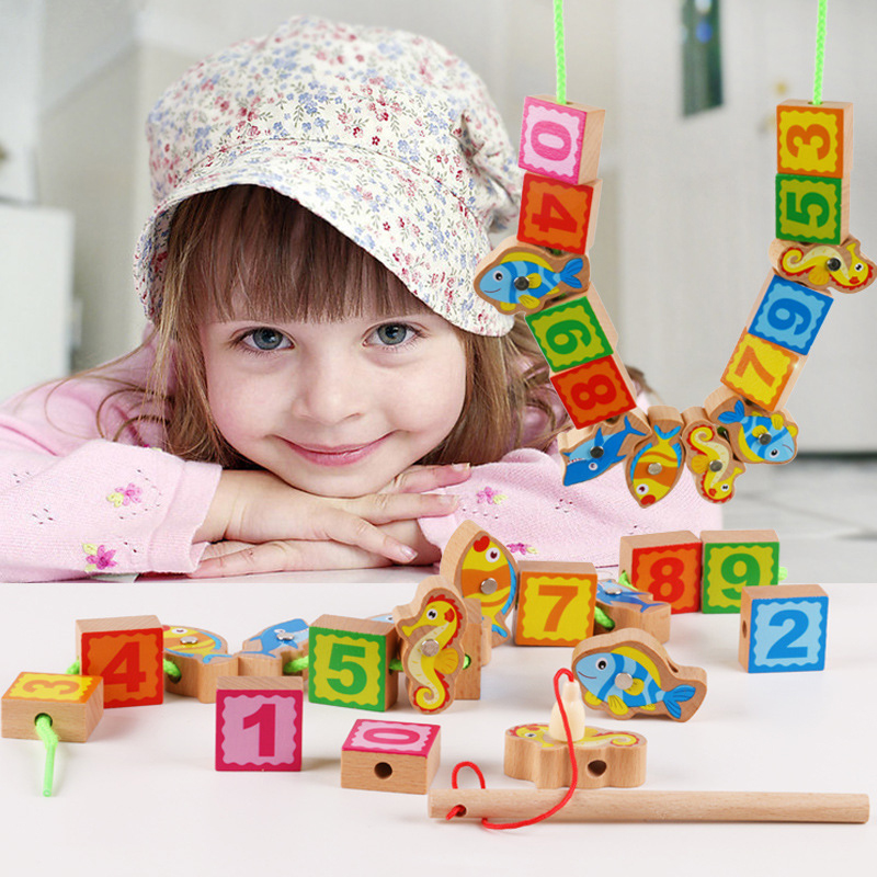 4-in-1 visspel, Montessori speelgoed met evenwichtsspel en cijfers