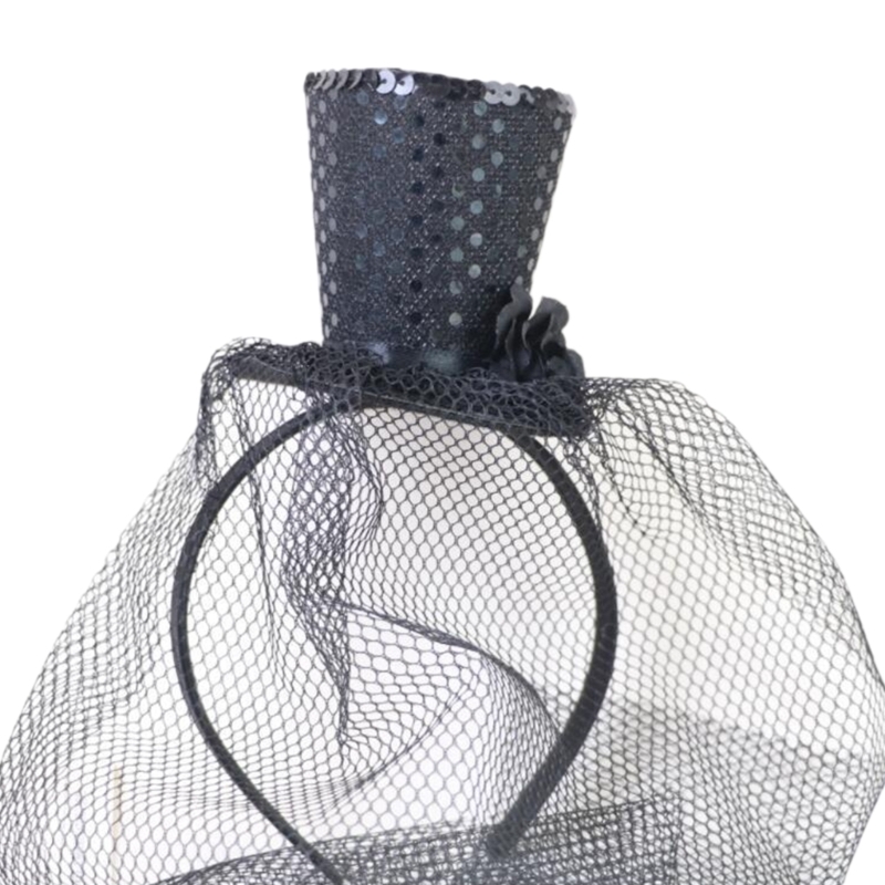 Slør top hat fascinators hårbøjle tehat til piger børn vintage pilleæskehat tehat fascinators halloween: Mørk khaki