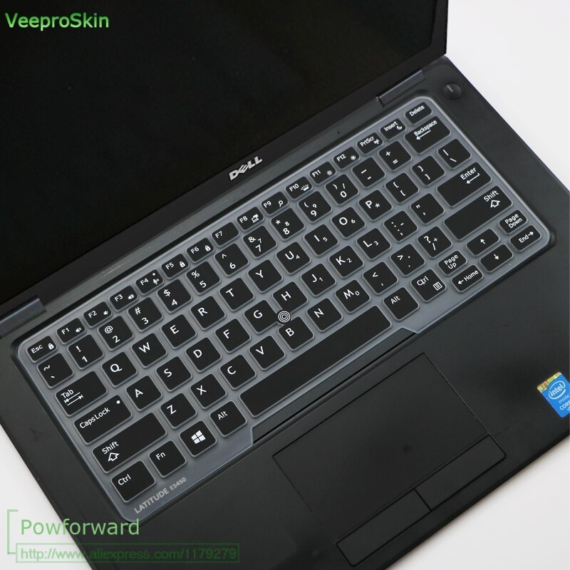 Laptop Keyboard Cover Protector Skin for 14" Dell Latitude 5450 3340 7480 7490 5490 5491 E5450 E5470 E7270 E7450 E7490 E5490: Black